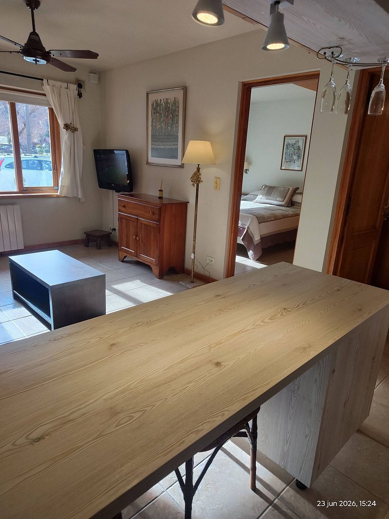 Departamento con pileta climatizada para 2