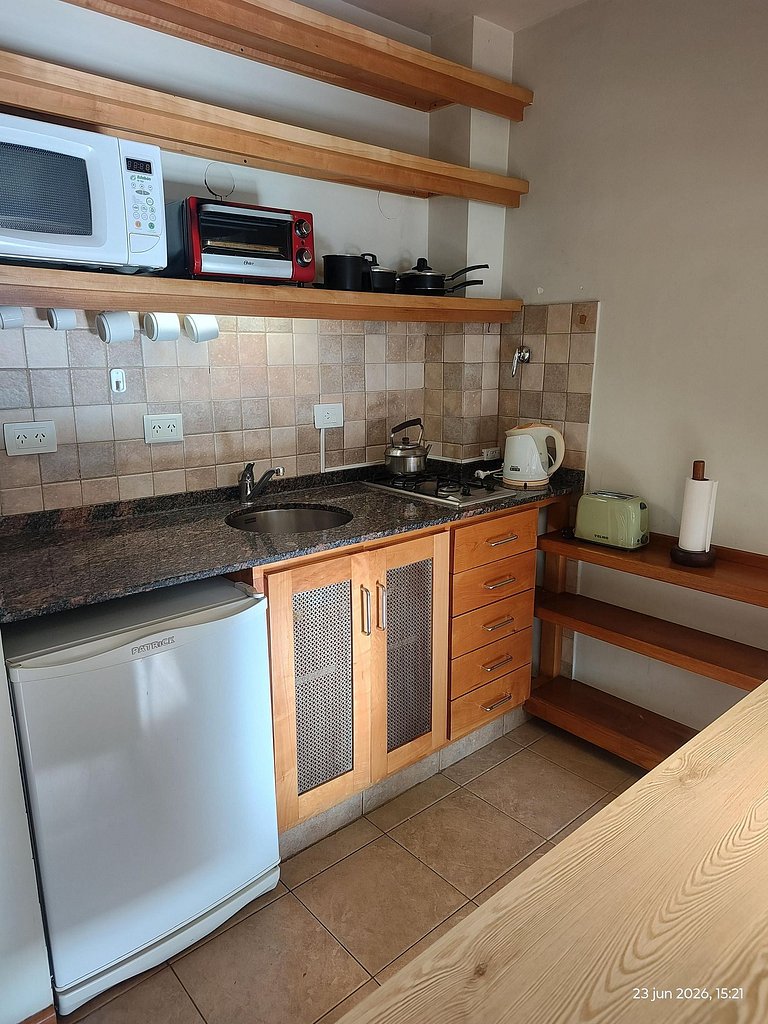 Departamento con pileta climatizada para 2