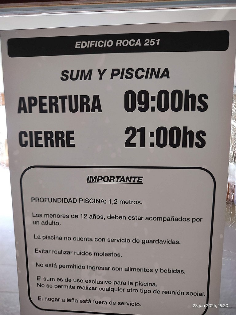 Departamento con pileta climatizada para 2