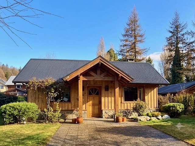 Cabaña Luminoso refugio patagónico con amplio jardín en Altos del Sol, San Martín de los Andes